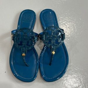 Tory Burch MILLER Blue Patent Leather Sandals 8M